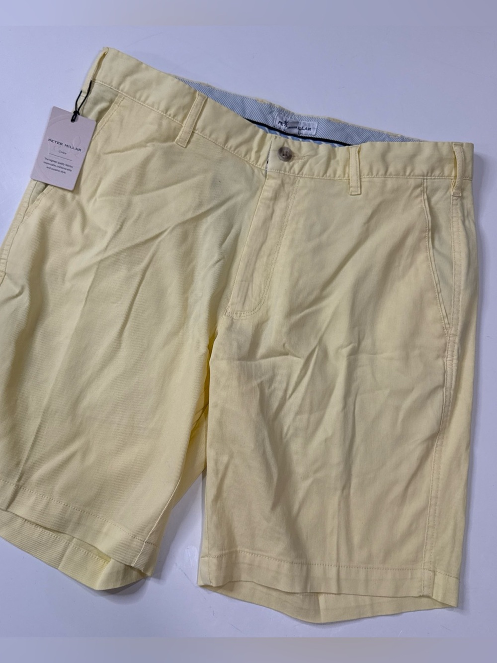 NWT Peter Millar Crown Sport Shorts Yellow Size 32 $115 A040626